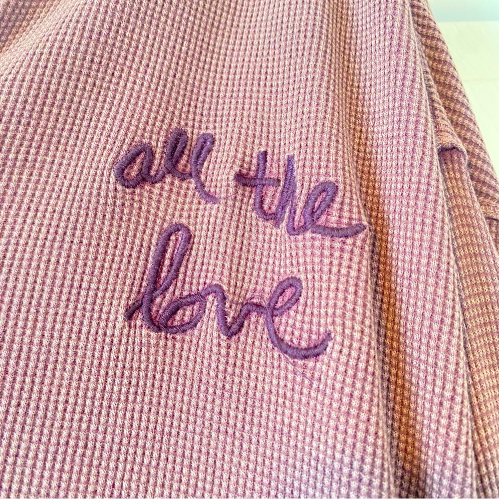 Anthropologie Daily Practice Washed Cranberry Waffle Long Sleeve Shirt, … - Picture 4 of 10
